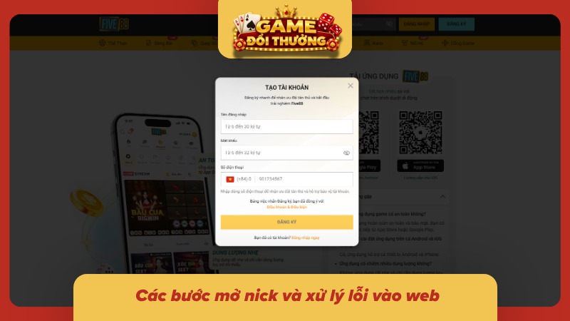 Hướng dẫn các bước mở tài khoản cá cược mới