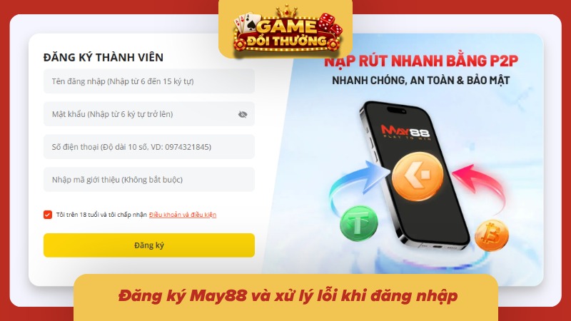 Đăng ký đơn giản cùng những cách thức xử lý lỗi khi gặp