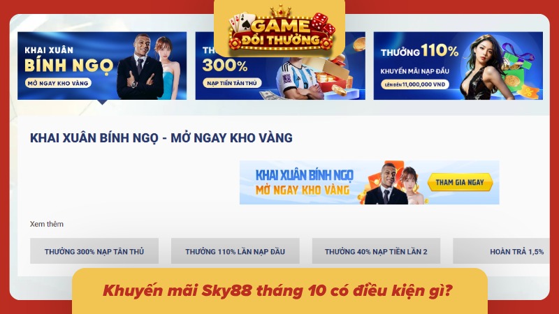 Các gói thưởng được công bố và doanh số cược cần hoàn thành