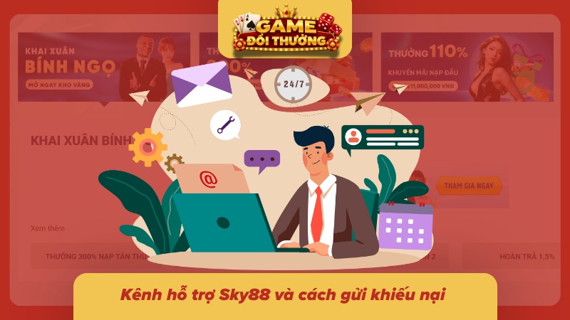 Khung trò chuyện hỗ trợ khách hàng và biểu mẫu gửi yêu cầu